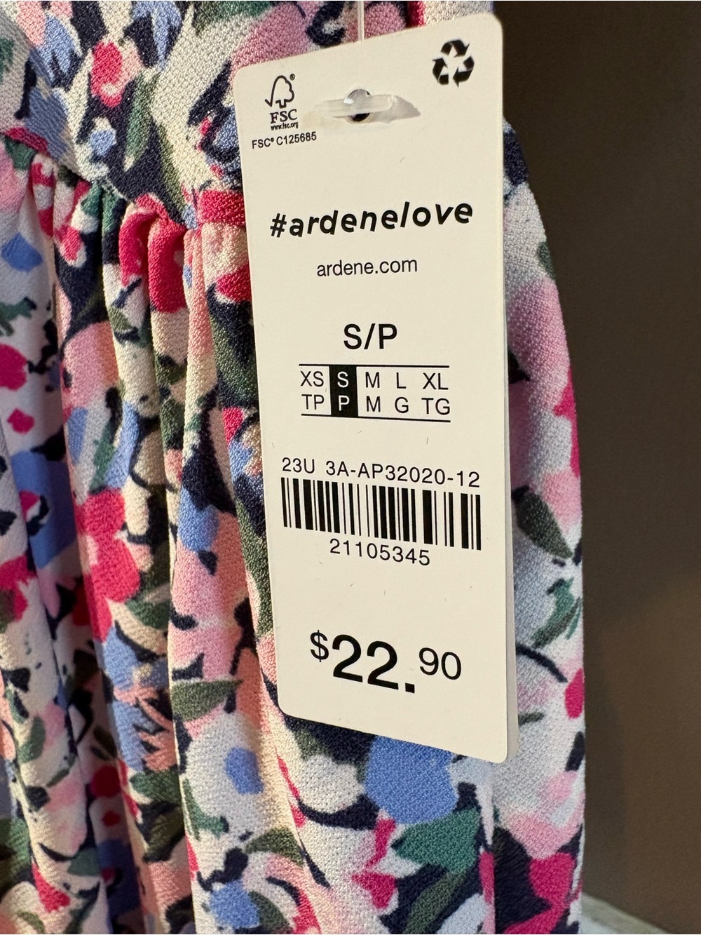 Ardene Pink and Blue Floral V-Neck Dress Size Small NWT - Picture 4 of 14